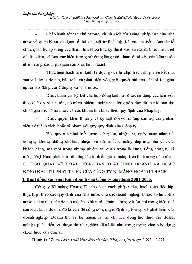 image for page Đầu tư đổi mới thiết bị công nghệ tại Công ty Xi măng Hoàng Thạch giai đoạn 2001 2005 Thực trạng và giải pháp 1