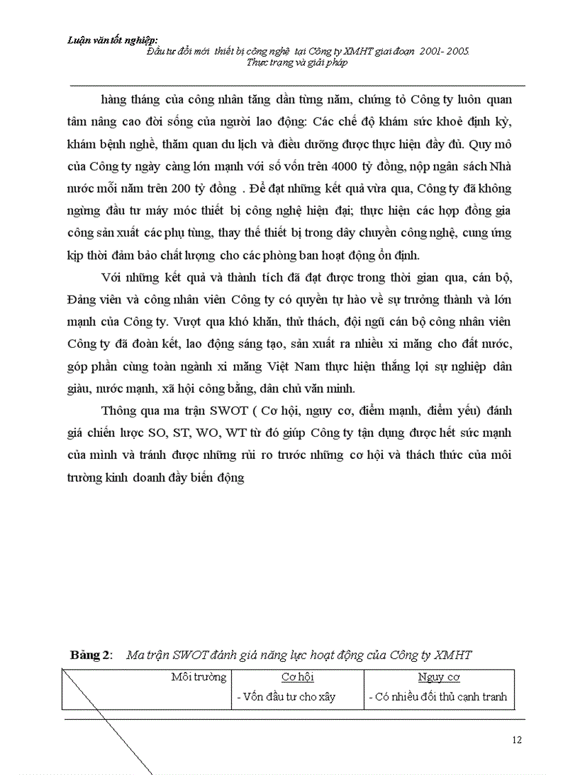 image for page Đầu tư đổi mới thiết bị công nghệ tại Công ty Xi măng Hoàng Thạch giai đoạn 2001 2005 Thực trạng và giải pháp 1