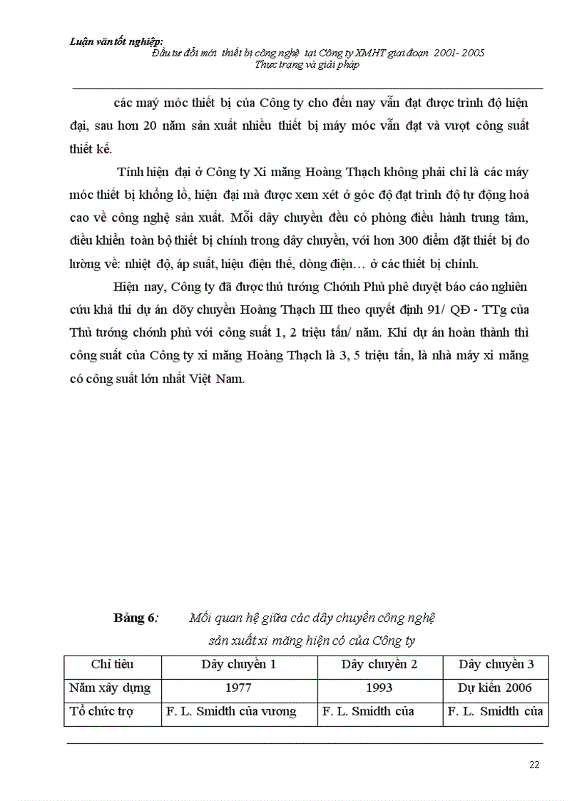 image for page Đầu tư đổi mới thiết bị công nghệ tại Công ty Xi măng Hoàng Thạch giai đoạn 2001 2005 Thực trạng và giải pháp 1