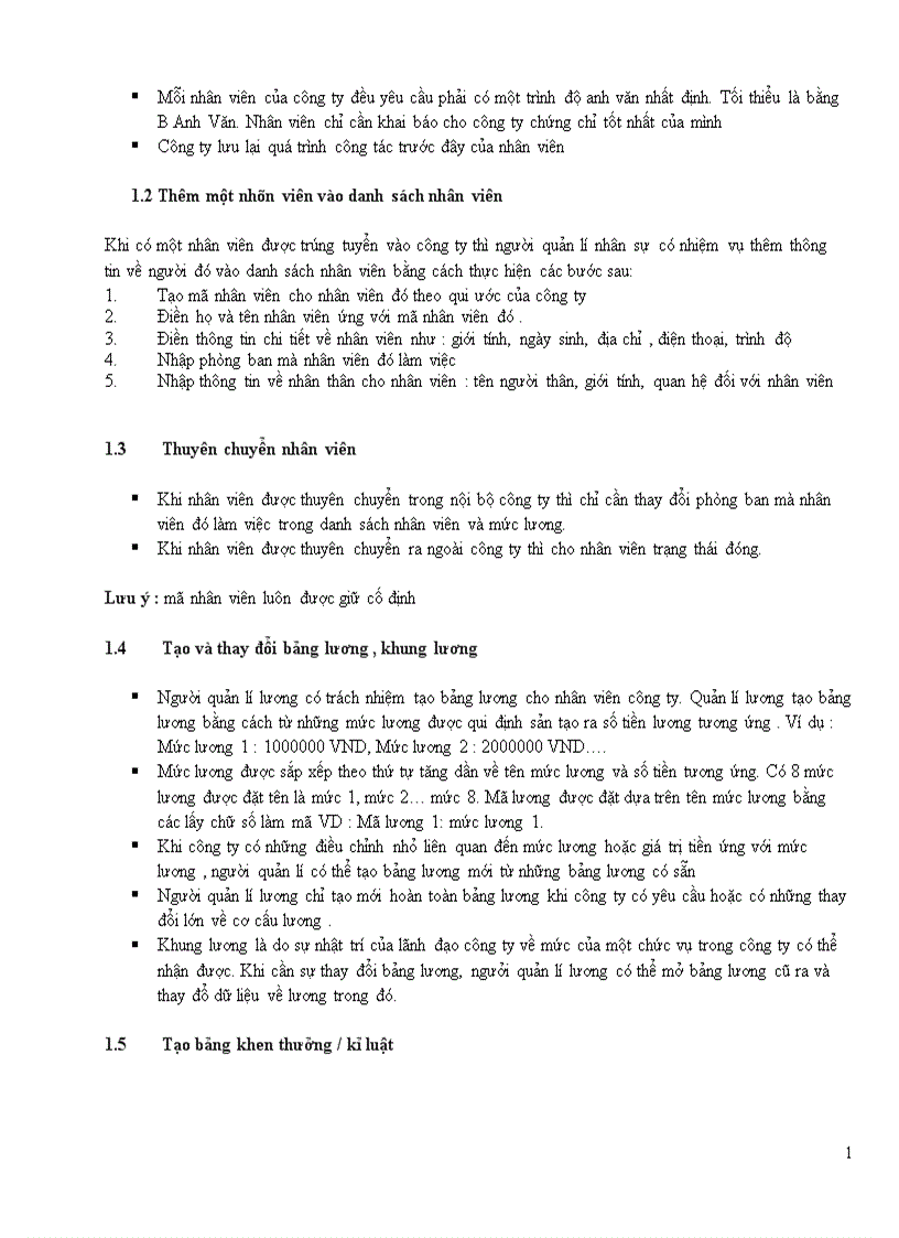 image for page Phân tích thiết kế hệ thống quản lý nhân sự tiền lương cho công ty sun rice 1