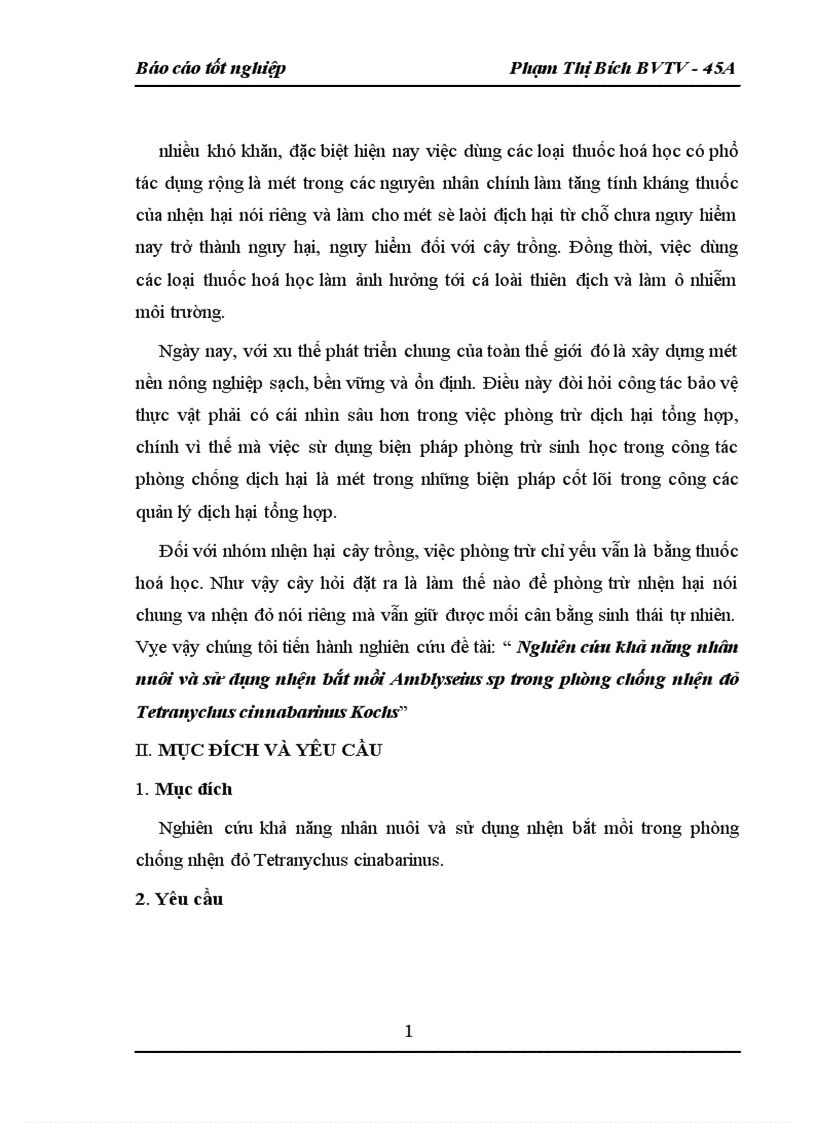 image for page Nghiên cứu khả năng nhân nuôi và sử dụng nhện bắt mồi Amblyseius sp trong phòng chống nhện đỏ Tetranychus cinnabarinus Kochs