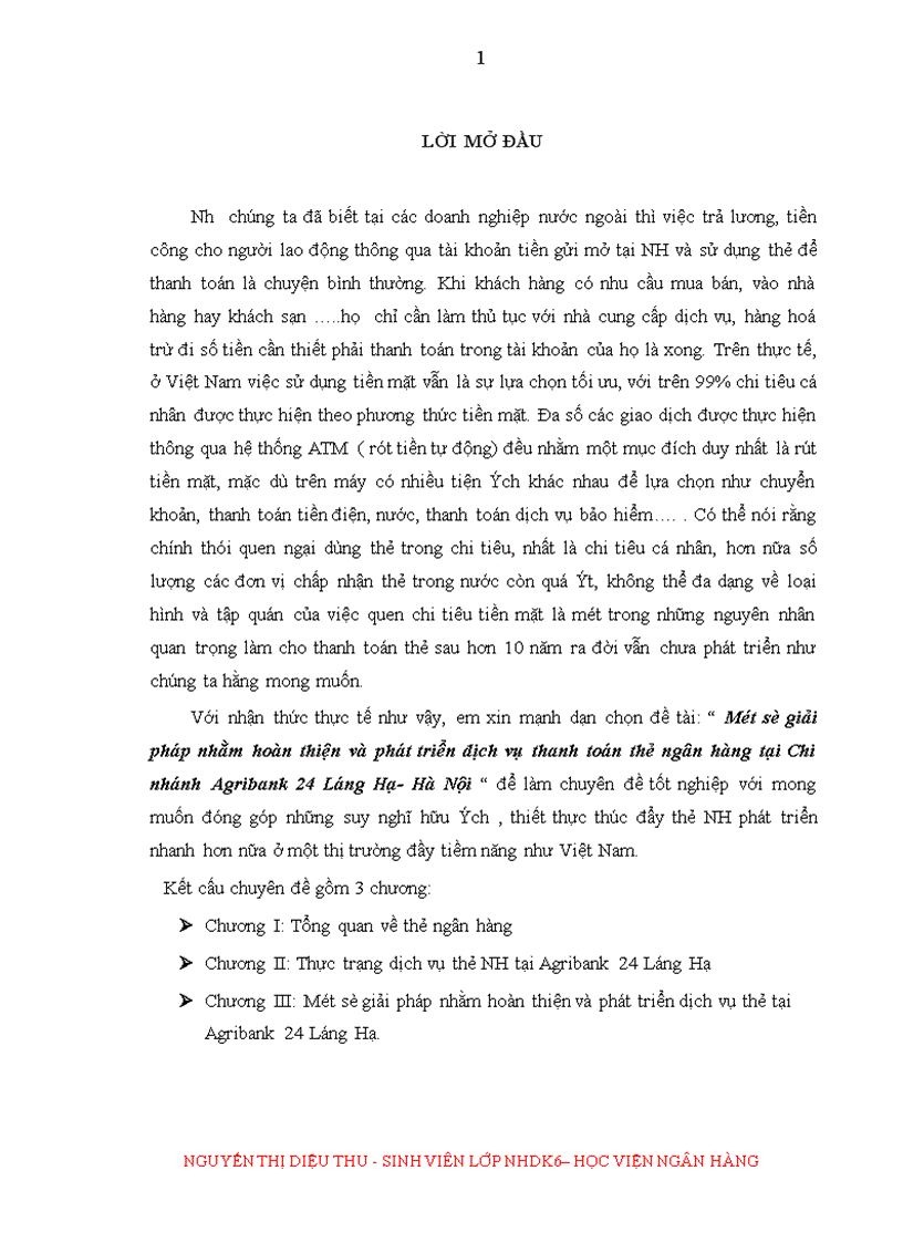 image for page Một số giải pháp nhằm hoàn thiện và phát triển dịch vụ thanh toán thẻ ngân hàng tại Chi nhánh Agribank 24 Láng Hạ Hà Nội 1