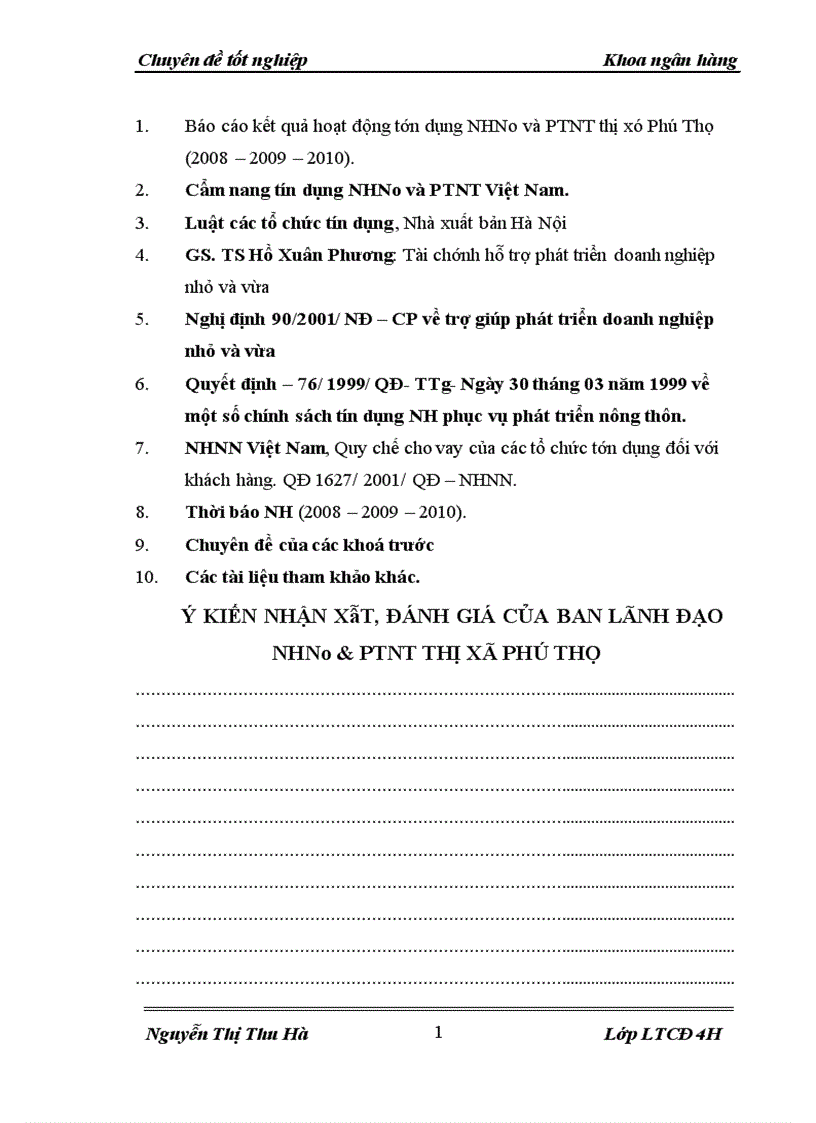 image for page Giải pháp nâng cao chất lượng phân tích tín dụng đối với DNNVV tại NHNo và PTNT Thị xã Phú Thọ 1