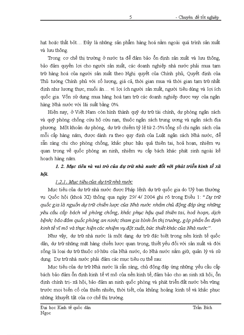 image for page Hoàn thiện công tác xây dựng và thực hiện kế hoạch dự trữ nhà nước đối với nhóm hàng đảm bảo an ninh kinh tế an toàn đời sống nhân dân của Tổng cục dự trữ quốc gia 1