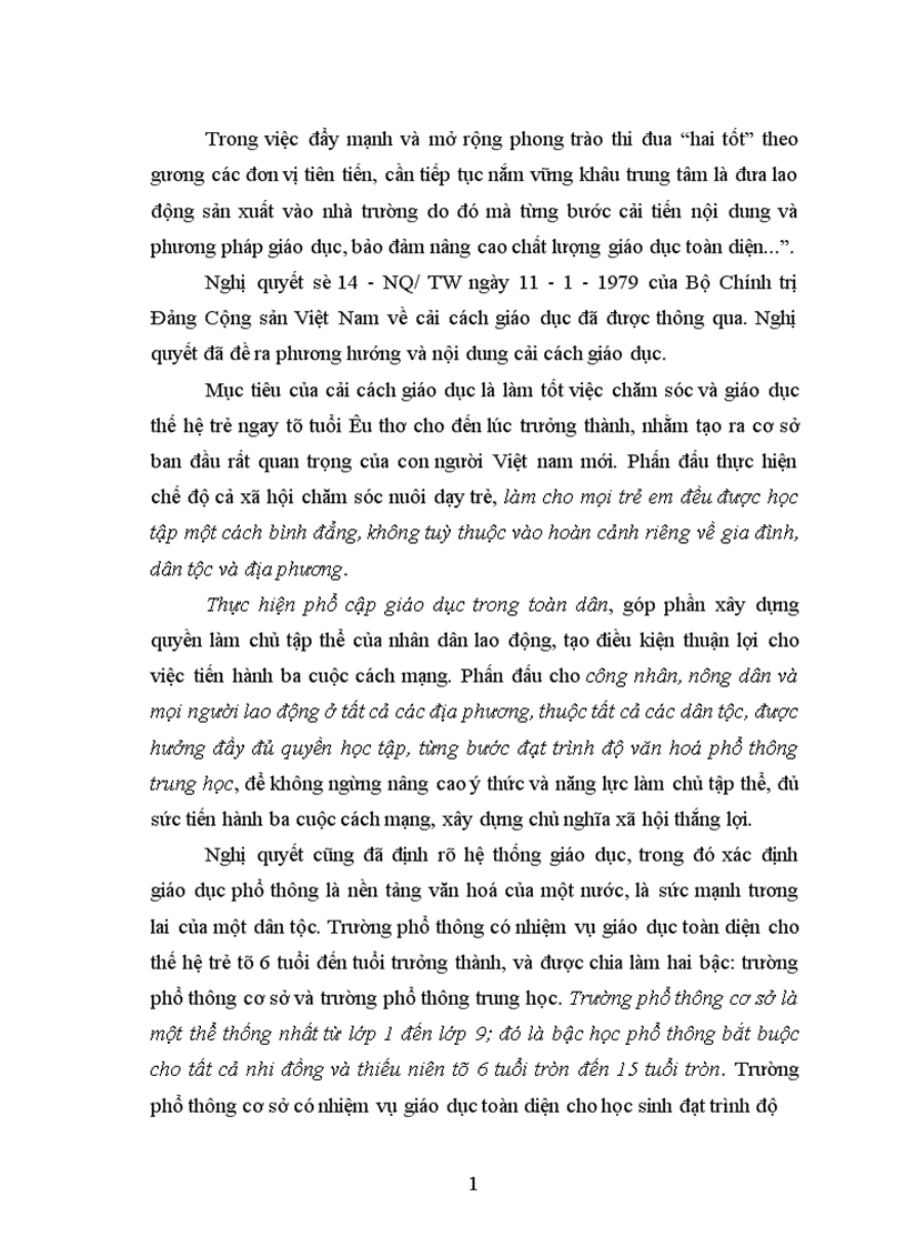 image for page Một số biện pháp quản lý công tác phổ cập giáo dục trung học cơ sở ở tỉnh Yên Bái đến năm 2010 1