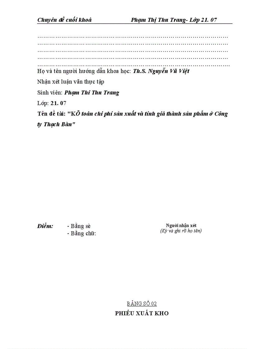 image for page Kế toán chi phí sản xuất và tính giá thành sản phẩm ở Công ty Thạch Bàn 1