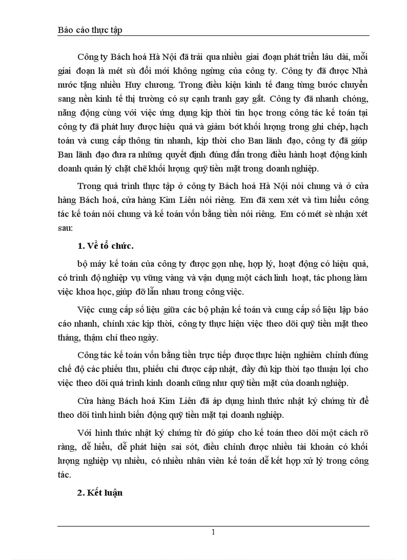 image for page Tổ chức công tác Vốn bằng tiền ở cửa hàng Bách hoá Kim Liên 1