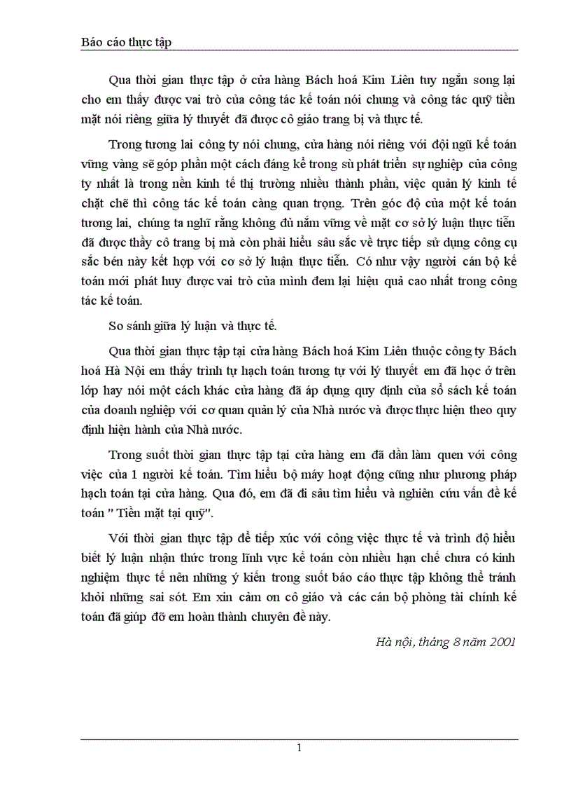 image for page Tổ chức công tác Vốn bằng tiền ở cửa hàng Bách hoá Kim Liên 1