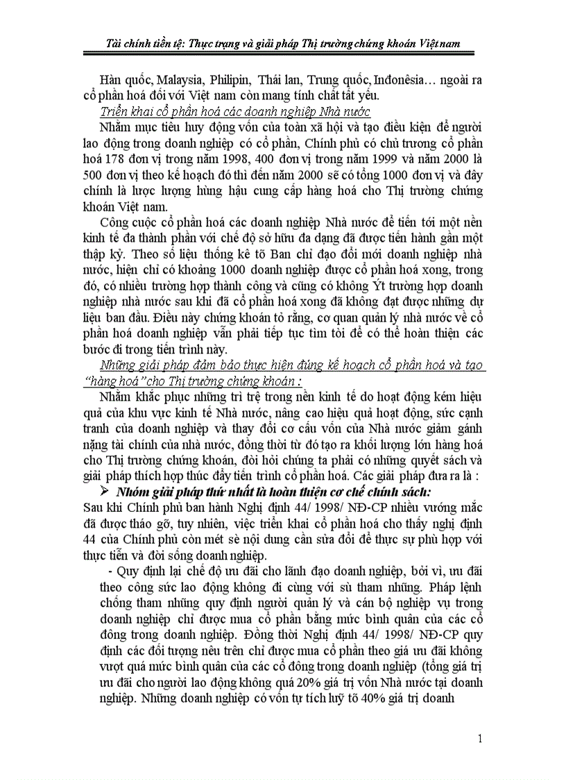 image for page Tài chính tiền tệ Thực trạng và giải pháp Thị trường chứng khoán Việt nam