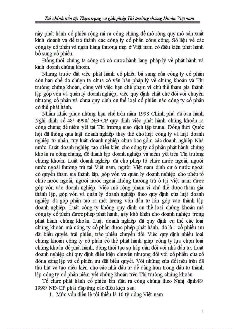 image for page Tài chính tiền tệ Thực trạng và giải pháp Thị trường chứng khoán Việt nam