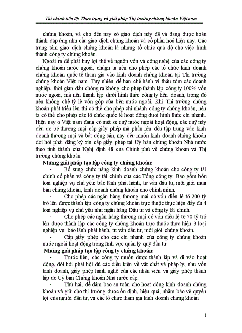 image for page Tài chính tiền tệ Thực trạng và giải pháp Thị trường chứng khoán Việt nam