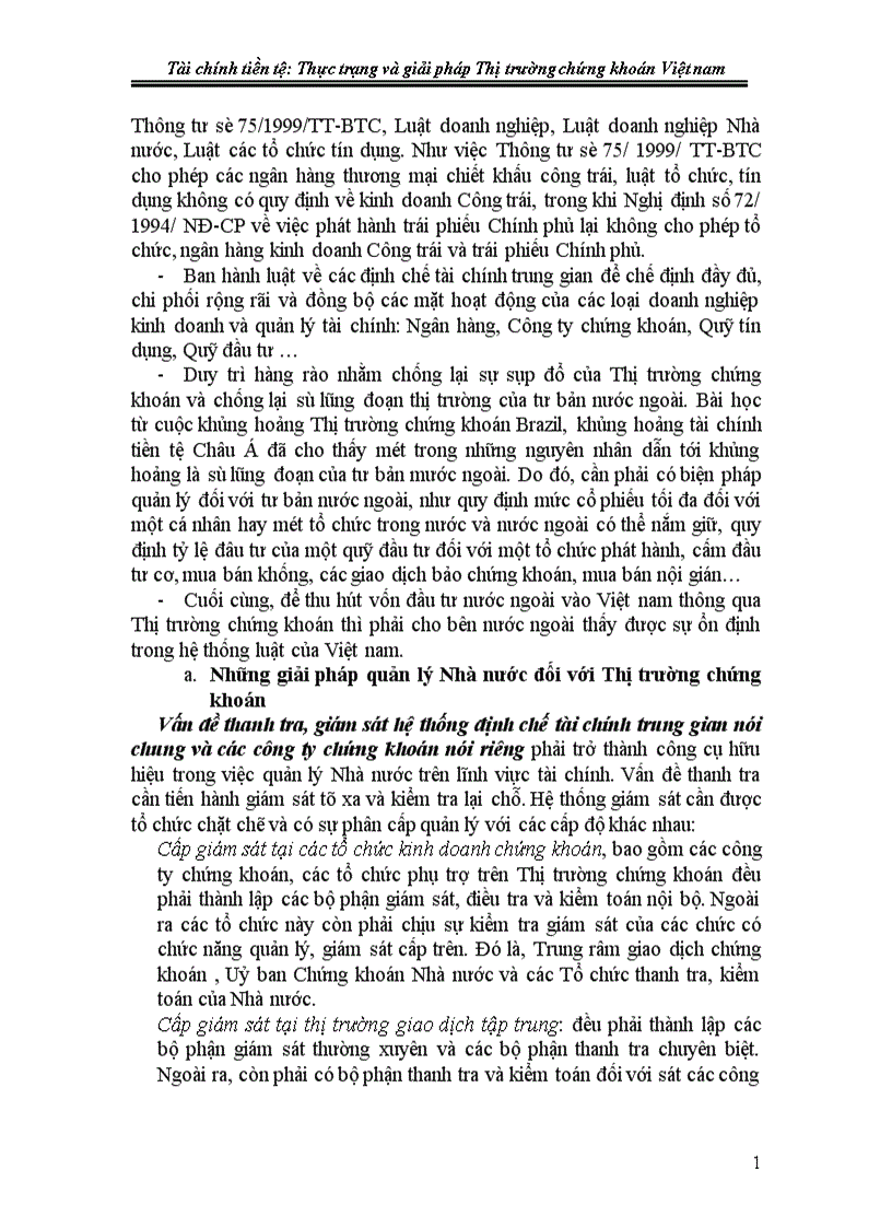 image for page Tài chính tiền tệ Thực trạng và giải pháp Thị trường chứng khoán Việt nam
