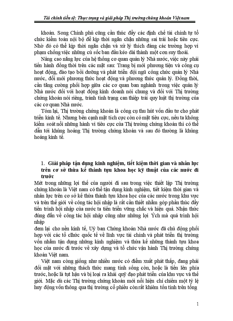 image for page Tài chính tiền tệ Thực trạng và giải pháp Thị trường chứng khoán Việt nam