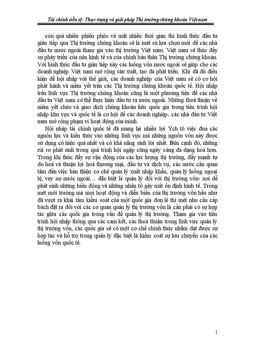 image for page Tài chính tiền tệ Thực trạng và giải pháp Thị trường chứng khoán Việt nam
