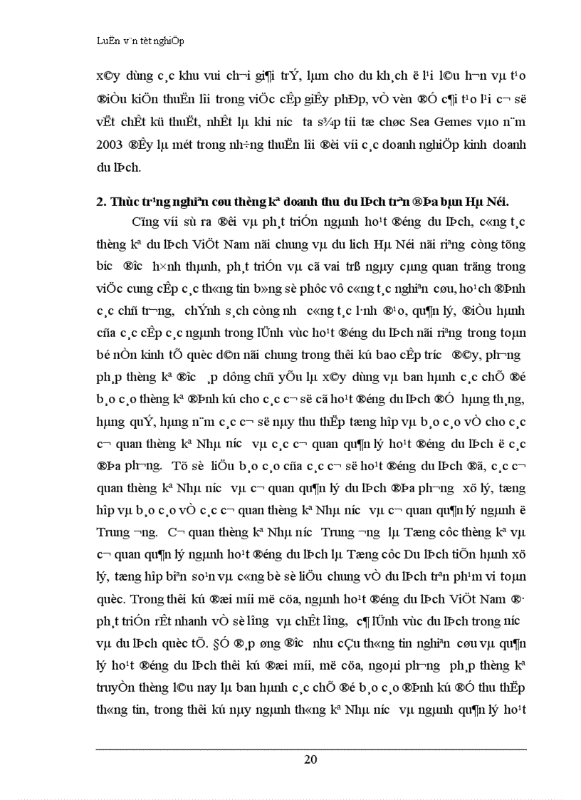 image for page Vận dụng phương pháp dãy số thời gian phân tích biến động doanh thu du lịch thời kỳ 1995 2001 và dự đoán doanh thu du lịch thời kỳ 2002 2003 trên địa bàn Hà Nội 1