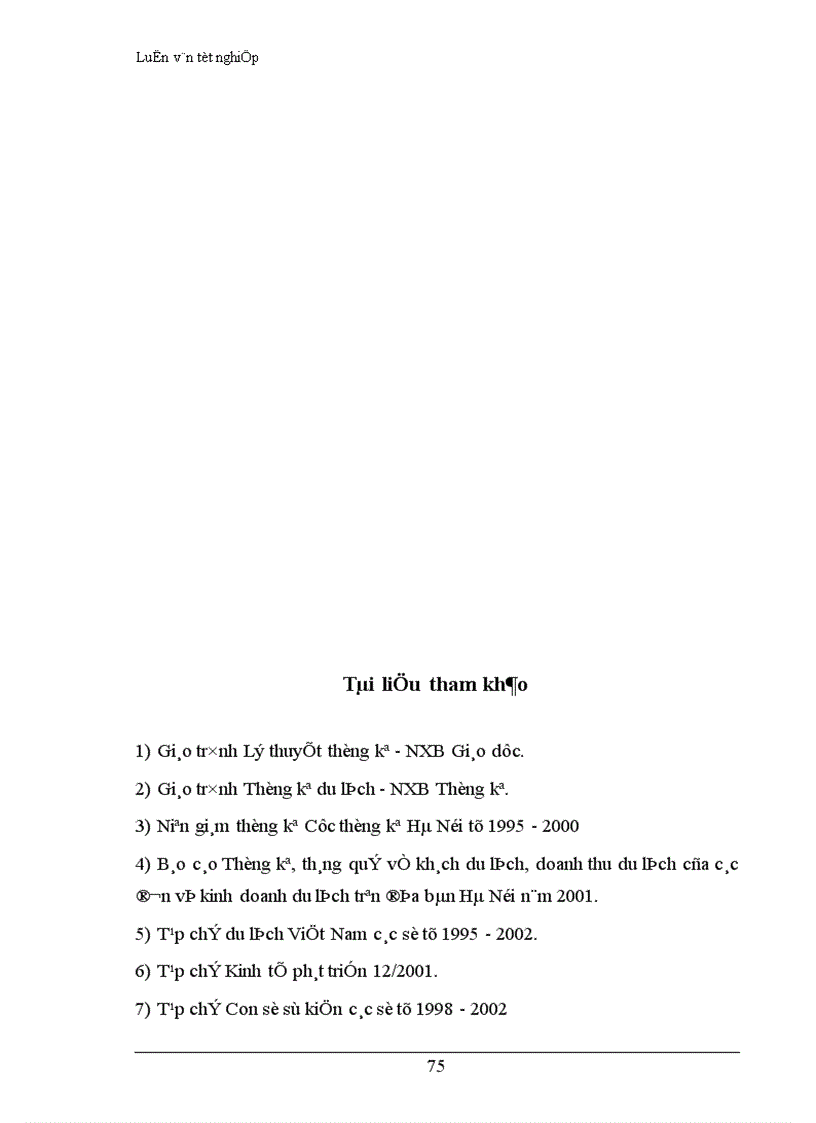 image for page Vận dụng phương pháp dãy số thời gian phân tích biến động doanh thu du lịch thời kỳ 1995 2001 và dự đoán doanh thu du lịch thời kỳ 2002 2003 trên địa bàn Hà Nội 1