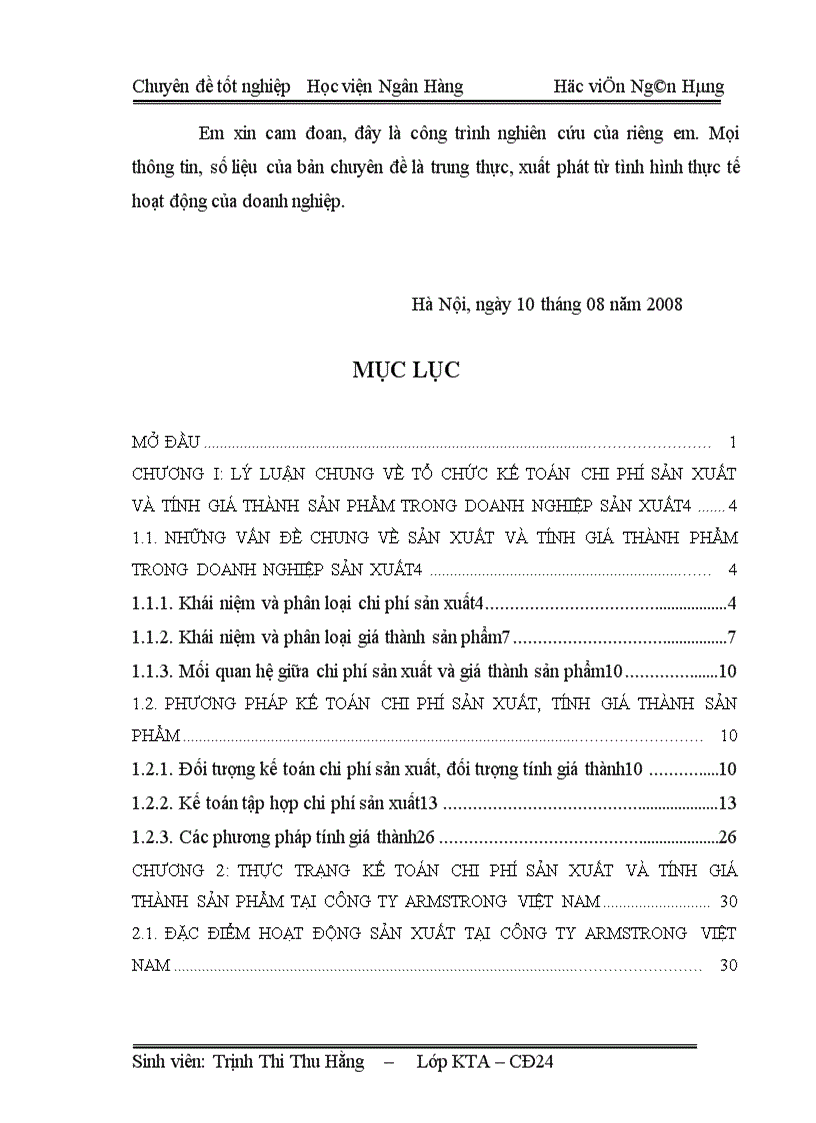 image for page Kế toán tập hợp chi phí sản xuất và tính giá thành tại Công ty TNHH Armstrong Việt Nam