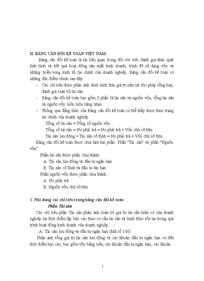Phương hướng và giải pháp hoàn thiện bảng cân đối kế toán 1