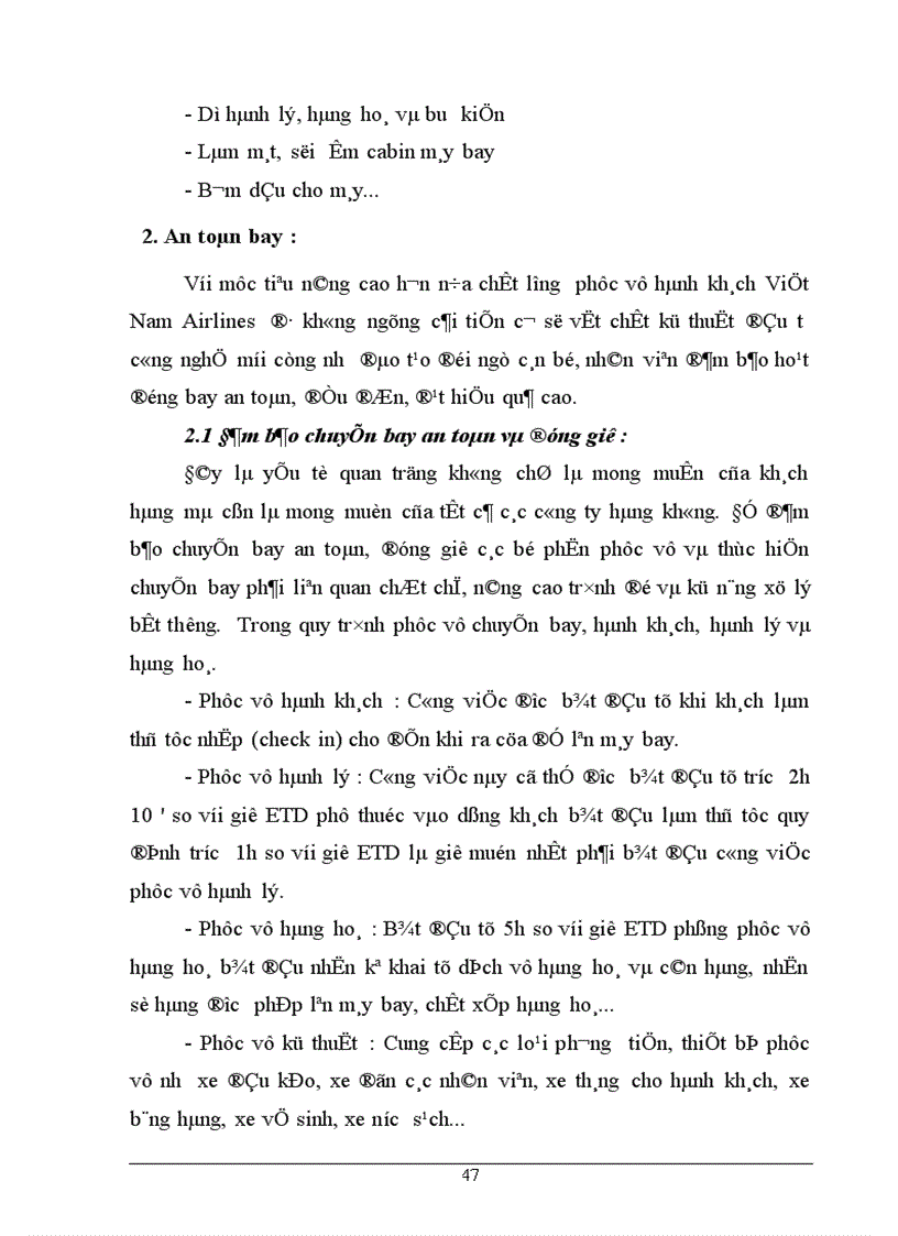 image for page Các giải pháp hạn chế vệc chậm huỷ chuyến bay nhằm nâng cao chất lượng phục vụ hành khách của hàng không quốc gia Việt Nam Airlines