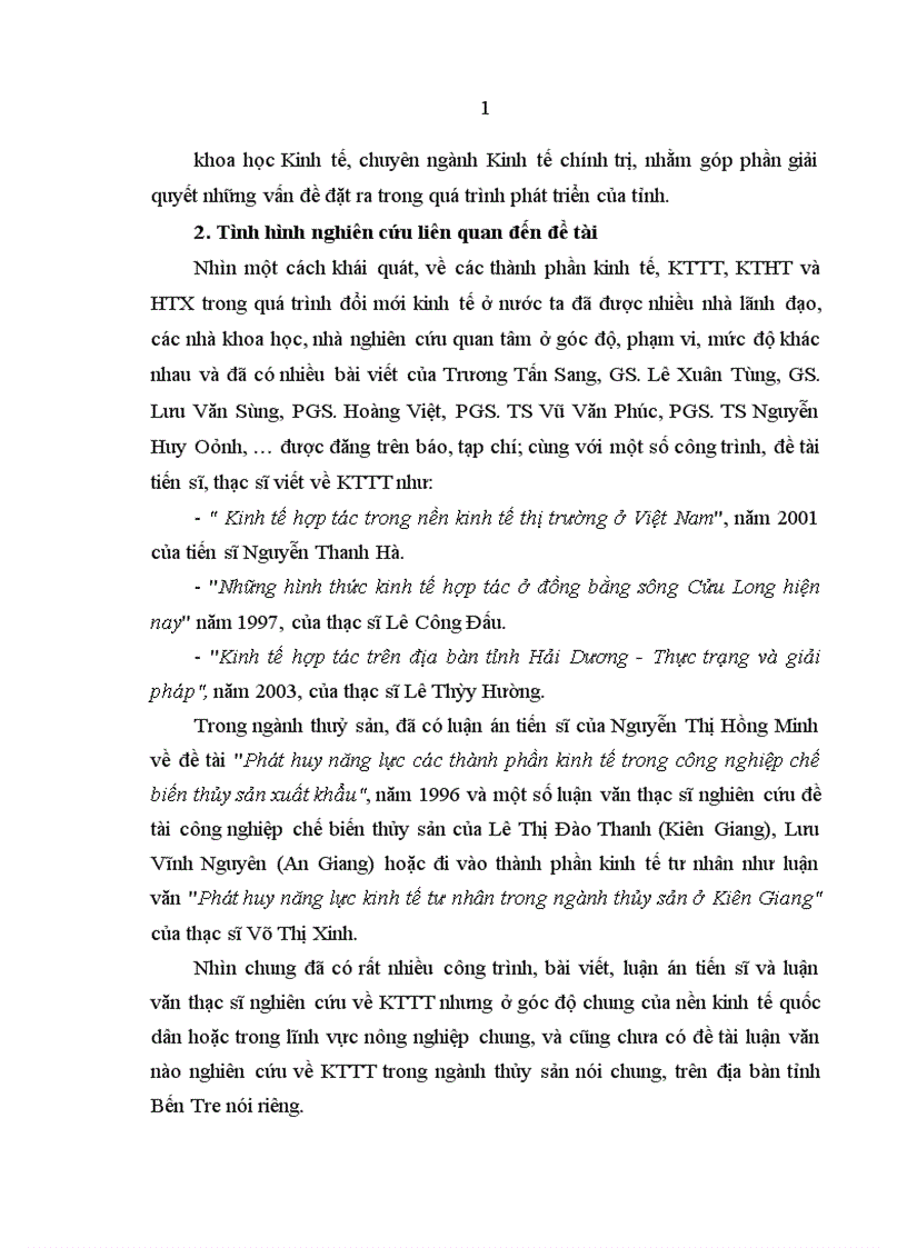 image for page Kinh tế tập thể trong ngành thủy sản tỉnh Bến Tre Thực trạng và giải pháp