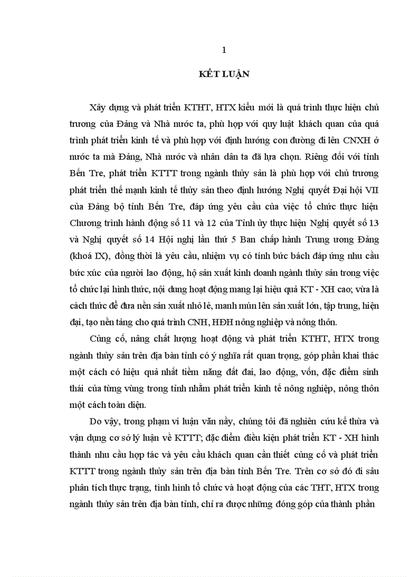 image for page Kinh tế tập thể trong ngành thủy sản tỉnh Bến Tre Thực trạng và giải pháp