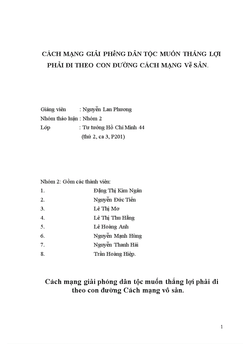 image for page Cách mạng giải phóng dân tộc muốn thắng lợi phải đi theo con đường cách mạng vô sản