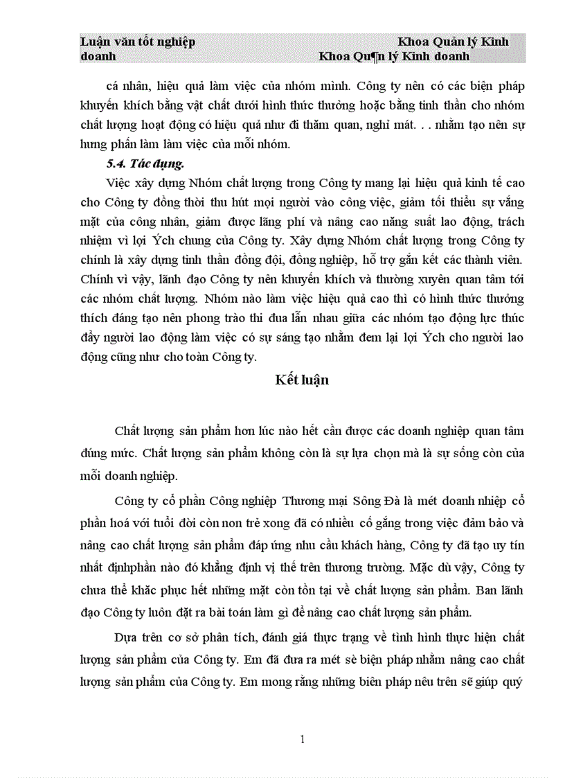 image for page Một số biện pháp nhằm nâng cao chất lượng sản phẩm của công ty cổ phần Công nghiệp và thương mại sông đà 1