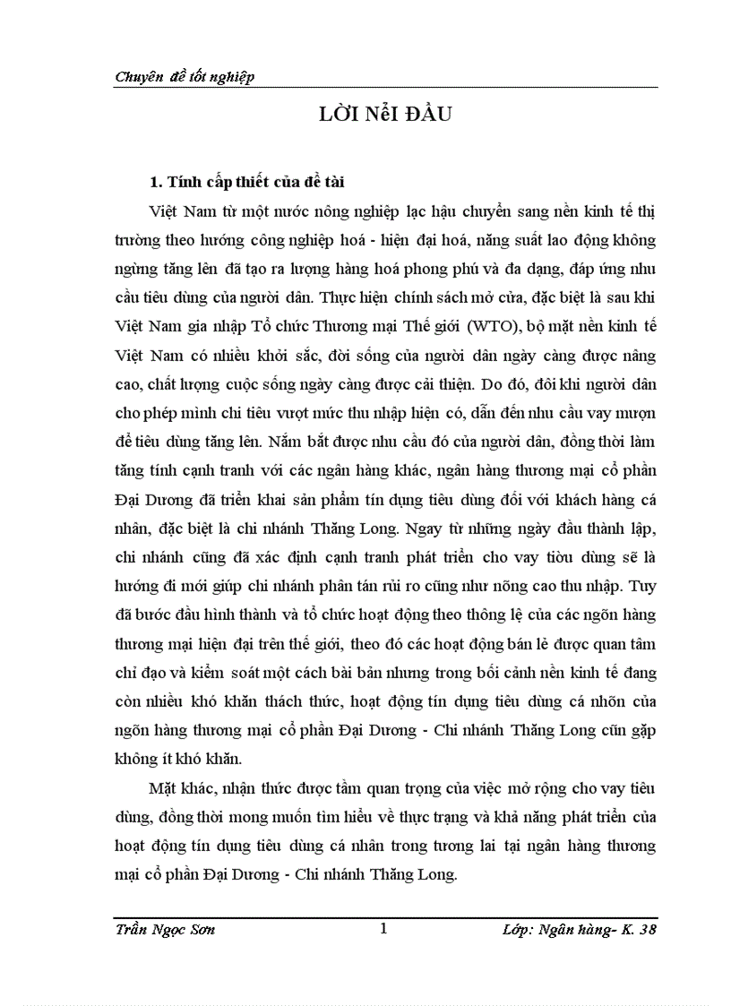 image for page Mở rộng tín dụng khách hàng tiêu dùng cá nhân tại ngân hàng thương mại cổ phần Đại Dương Chi nhánh Thăng Long 1