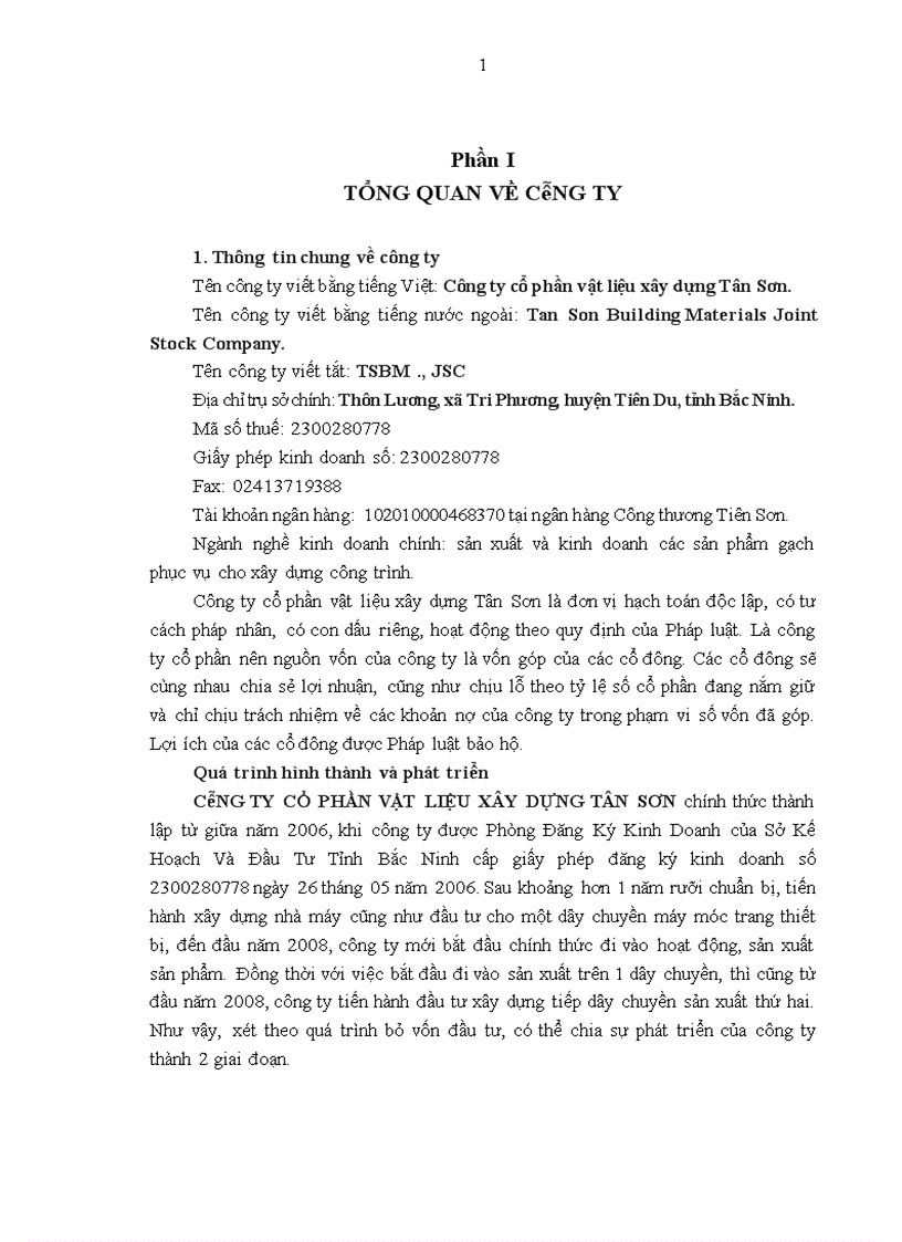 image for page Báo cáo thực tập tại Công ty cổ phần vật liệu xây dựng Tân Sơn