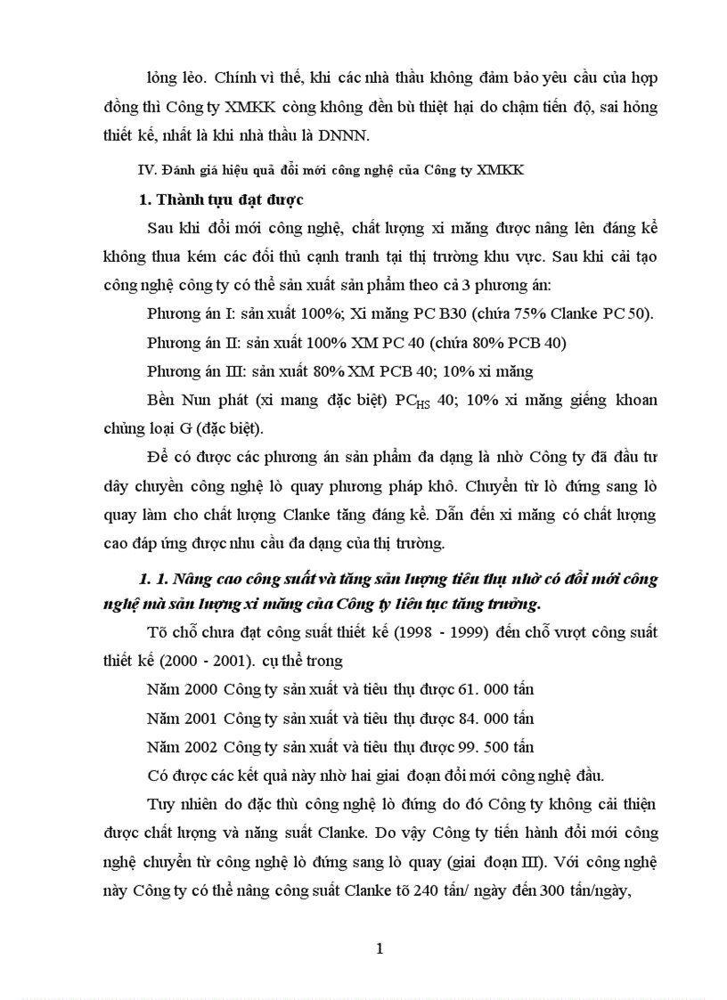 image for page Thực trạng quá trình đổi mới công nghệ tại Công ty Xi măng kiện khê Hà Nam 1
