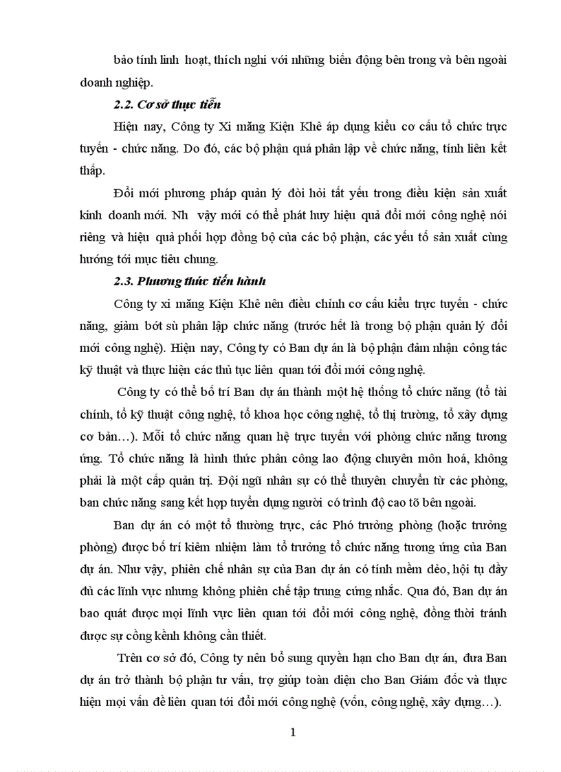 image for page Thực trạng quá trình đổi mới công nghệ tại Công ty Xi măng kiện khê Hà Nam 1