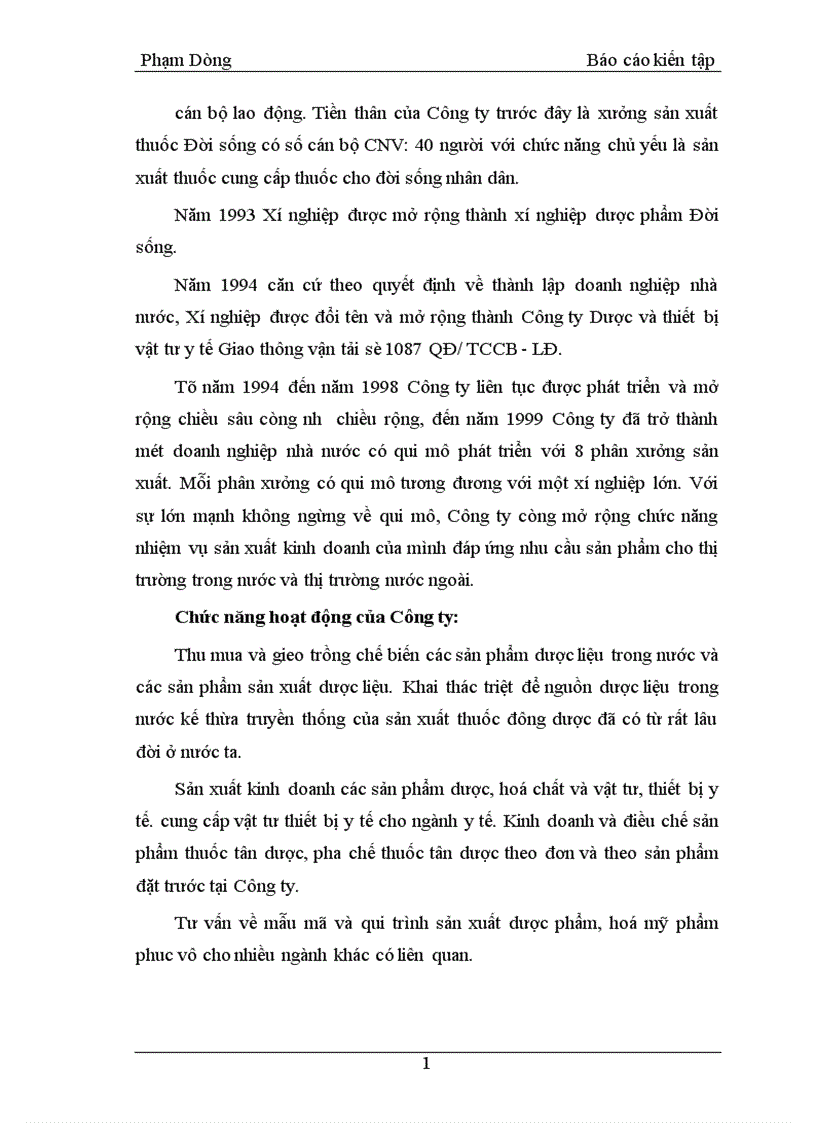 image for page Báo cáo tình hình sản xuất kinh doanh của Công ty cổ phần Dược và vật tư thiết bị y tế giao thông vận tải 1