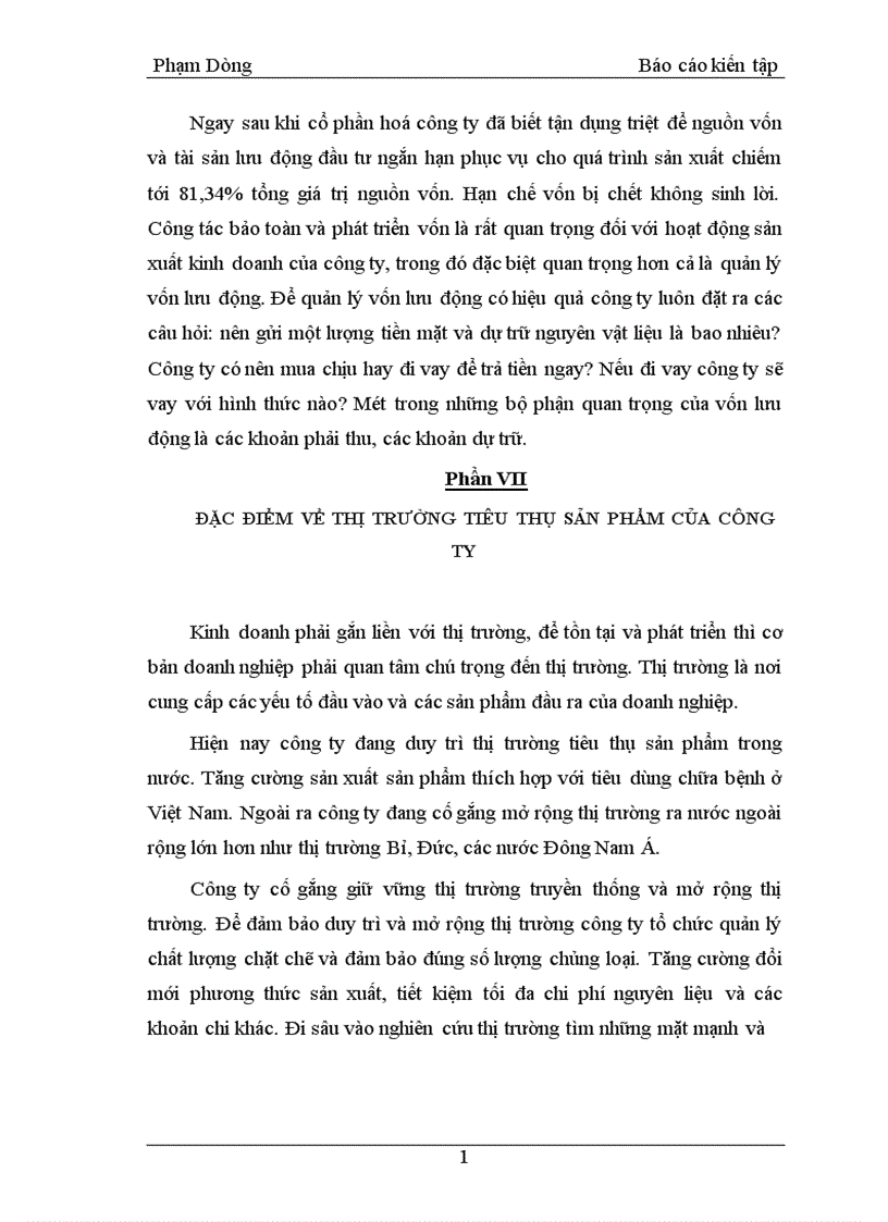 image for page Báo cáo tình hình sản xuất kinh doanh của Công ty cổ phần Dược và vật tư thiết bị y tế giao thông vận tải 1