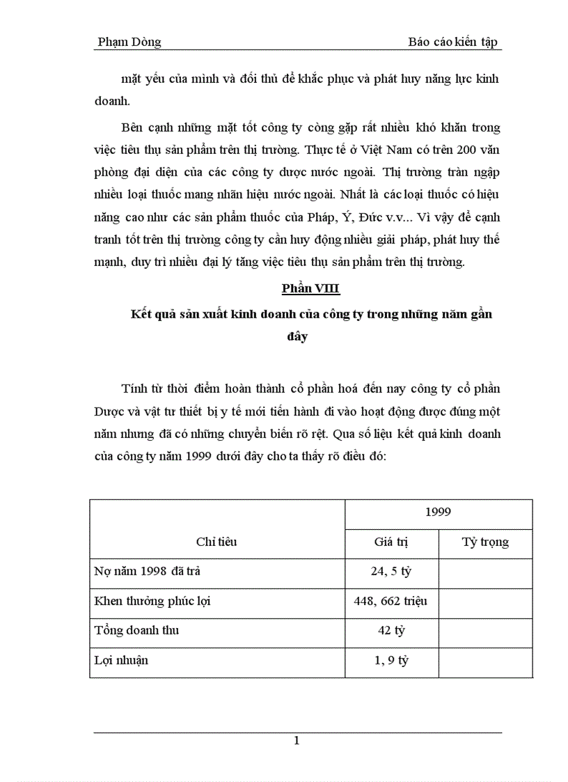image for page Báo cáo tình hình sản xuất kinh doanh của Công ty cổ phần Dược và vật tư thiết bị y tế giao thông vận tải 1