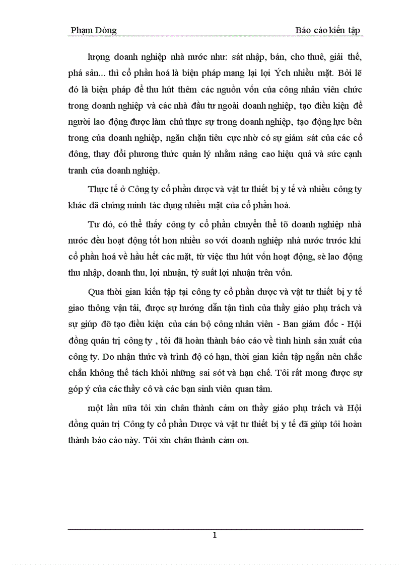 image for page Báo cáo tình hình sản xuất kinh doanh của Công ty cổ phần Dược và vật tư thiết bị y tế giao thông vận tải 1