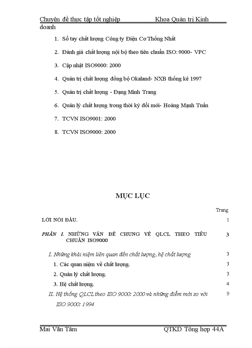 image for page Một số vấn đề về việc chuyển đổi hệ thống quản lý chất lượng theo tiêu chuẩn ISO 9000 phiên bản 1994 sang phiên bản 2000 tại Công ty Điện cơ Thống nhất 1