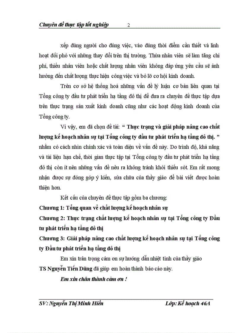 image for page Thực trạng và giải pháp nâng cao chất lượng kế hoạch nhân sự tại Tổng công ty đầu tư phát triển hạ tầng đô thị