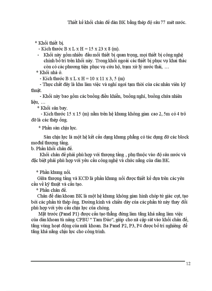 image for page Thiết kế khối chân đế dàn BK bằng thép độ sâu mét nước