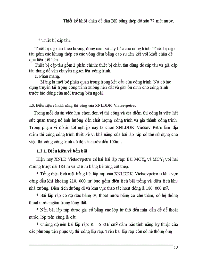 image for page Thiết kế khối chân đế dàn BK bằng thép độ sâu mét nước