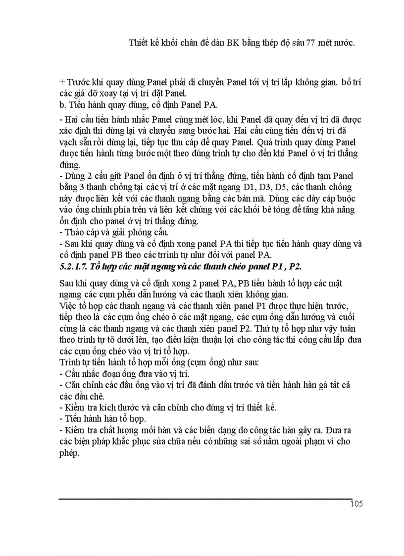 image for page Thiết kế khối chân đế dàn BK bằng thép độ sâu mét nước