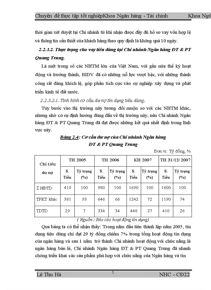 image for page Mở rộng cho vay tiêu dùng tại Chi nhánh Ngân hàng ĐT PT Quang Trung 1