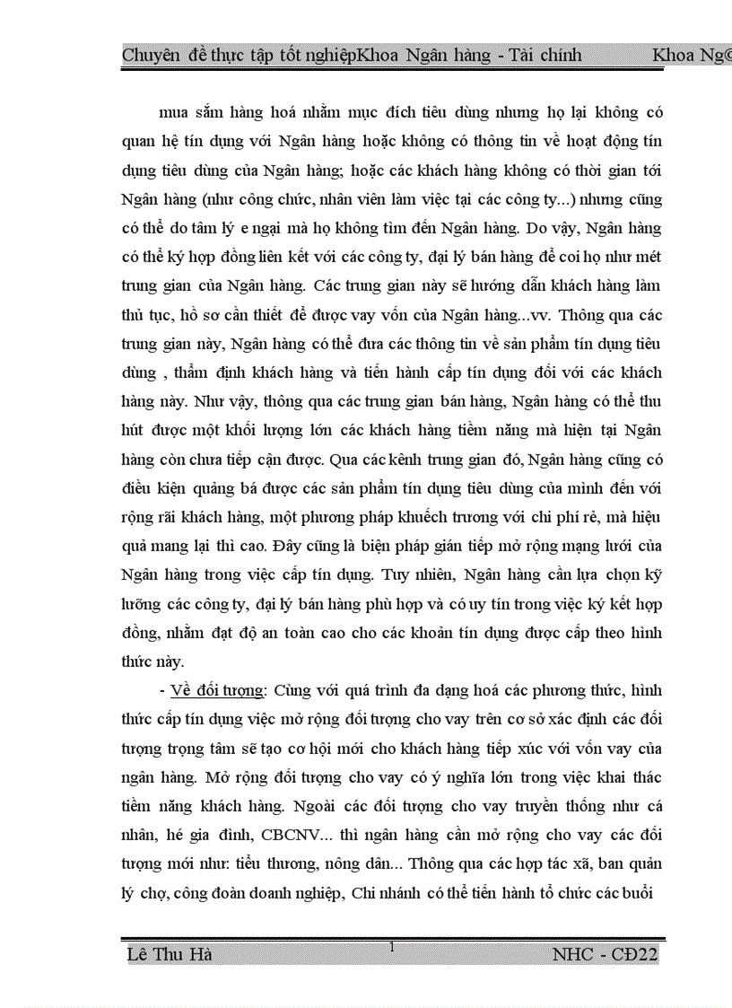 image for page Mở rộng cho vay tiêu dùng tại Chi nhánh Ngân hàng ĐT PT Quang Trung 1