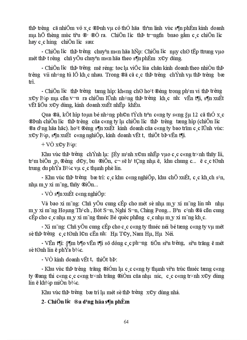 image for page Một số biện pháp chủ yếu nhằm góp phần hoàn thiện quá trình xây dựng chiến lược kinh doanh ở Công ty Xây lắp Vật tư Vận tải Sông Đà 12 1