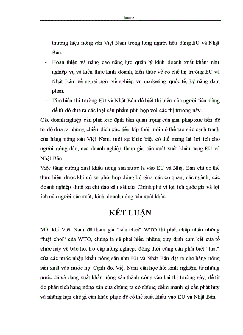 image for page Năng lực cạnh tranh của hàng nông sản xuất khẩu Việt Nam trên thị trường EU và Nhật Bản trong thời kỳ hội nhập WTO