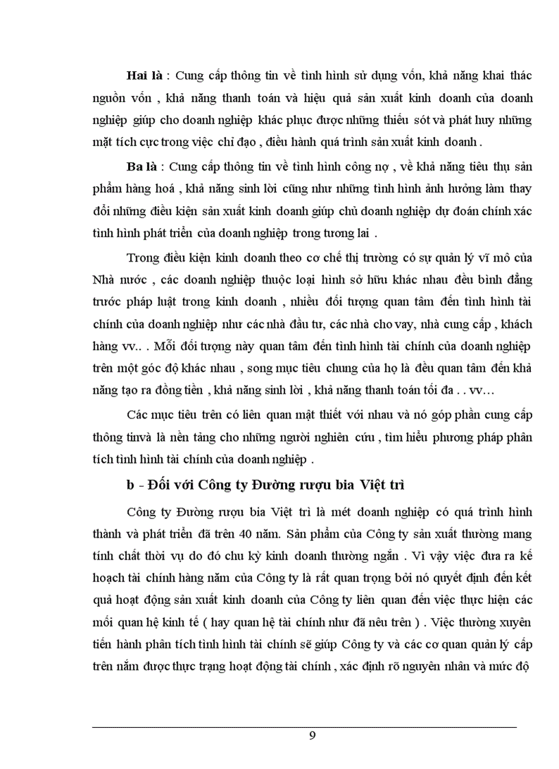 image for page Bảng cân đối kế toán với việc phân tích tình hình tài chính của Công ty đường rượu bia Việt trì 1