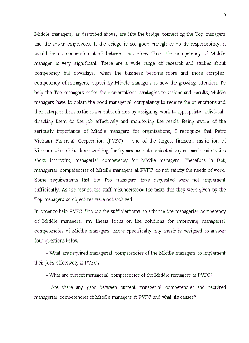 image for page Managerial competencies of middle managers at petrovietnam finance corporation PVFC