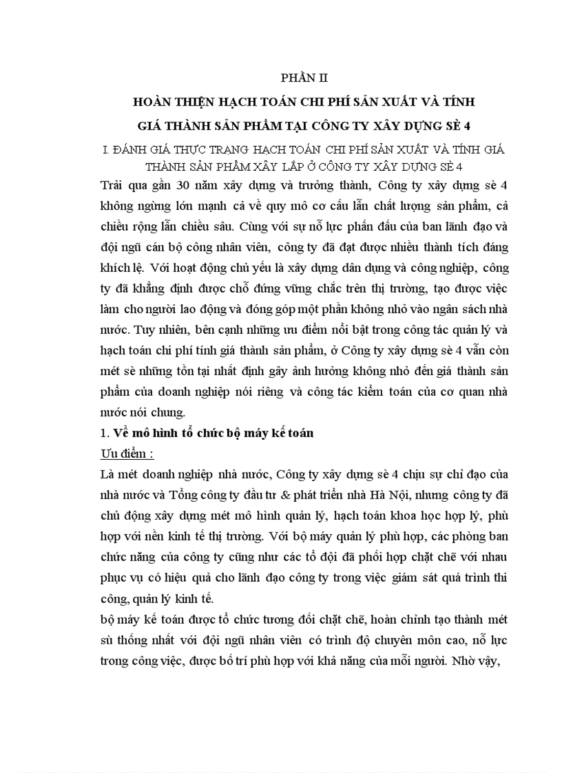 image for page Hoàn thiện hạch toán chi phí sản xuất và tính giá thành sản phẩm xây lắp tại Công ty Xây dựng số 4 Hà Nội 1