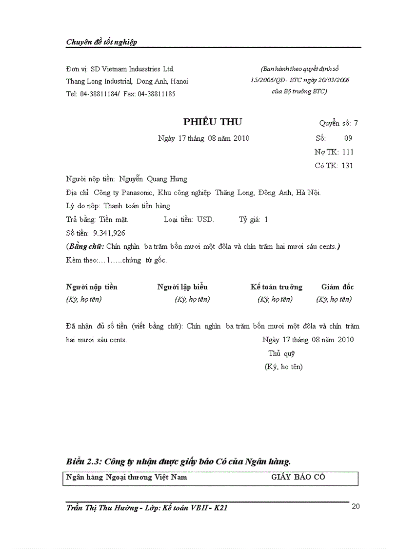 image for page Hoàn thiện kế toán bán hàng tại Công ty TNHH SD Việt Nam 1