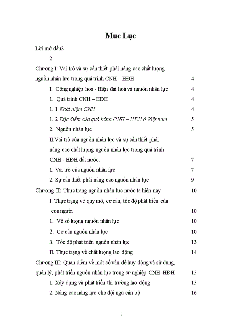 image for page Nguồn nhân lực trong thời kỳ Công nghiệp hoá Hiện đại hoá đất nước Vai trò thực trạng và giải pháp 1