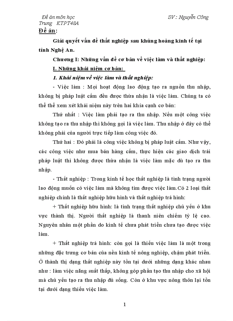 image for page Giải quyết vấn đề thất nghiệp sau khủng hoảng kinh tế tại tỉnh Nghệ An